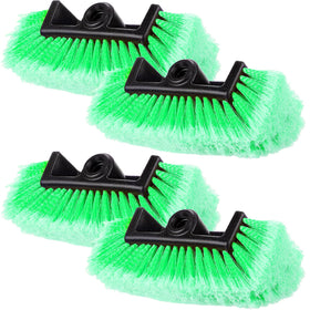 Vesici front view of four green brush heads showing compact storage benefit