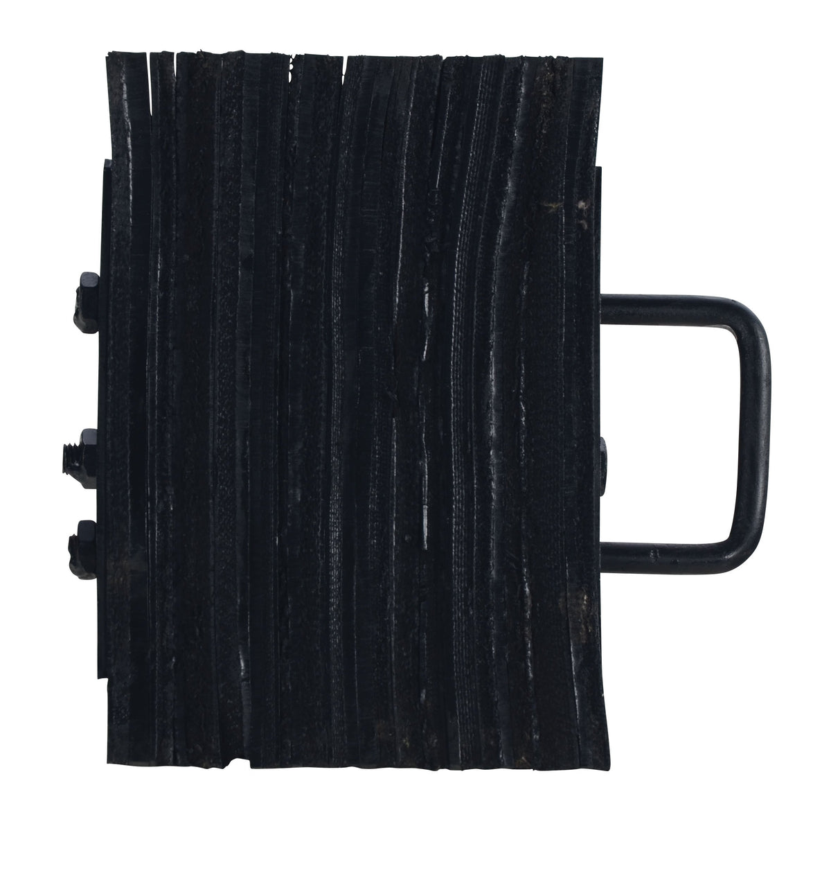 Vestil LWC-15 curved rubber face close-up showing tire contact and grip