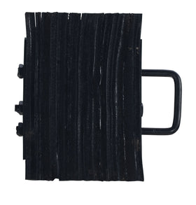 Vestil LWC-15 curved rubber face close-up showing tire contact and grip