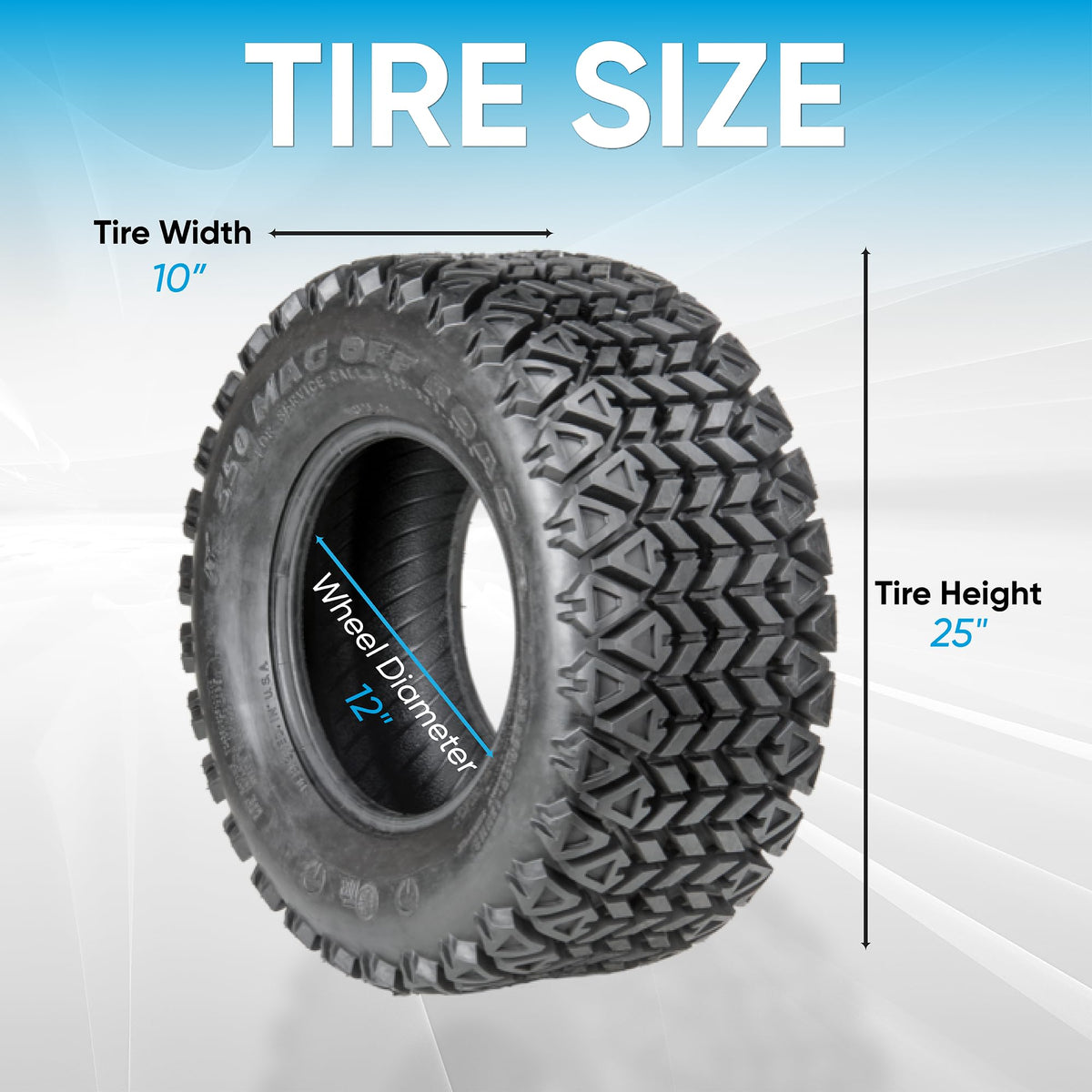 Veteran Tire 350 Mag sidewall detail highlighting durable 6-ply construction