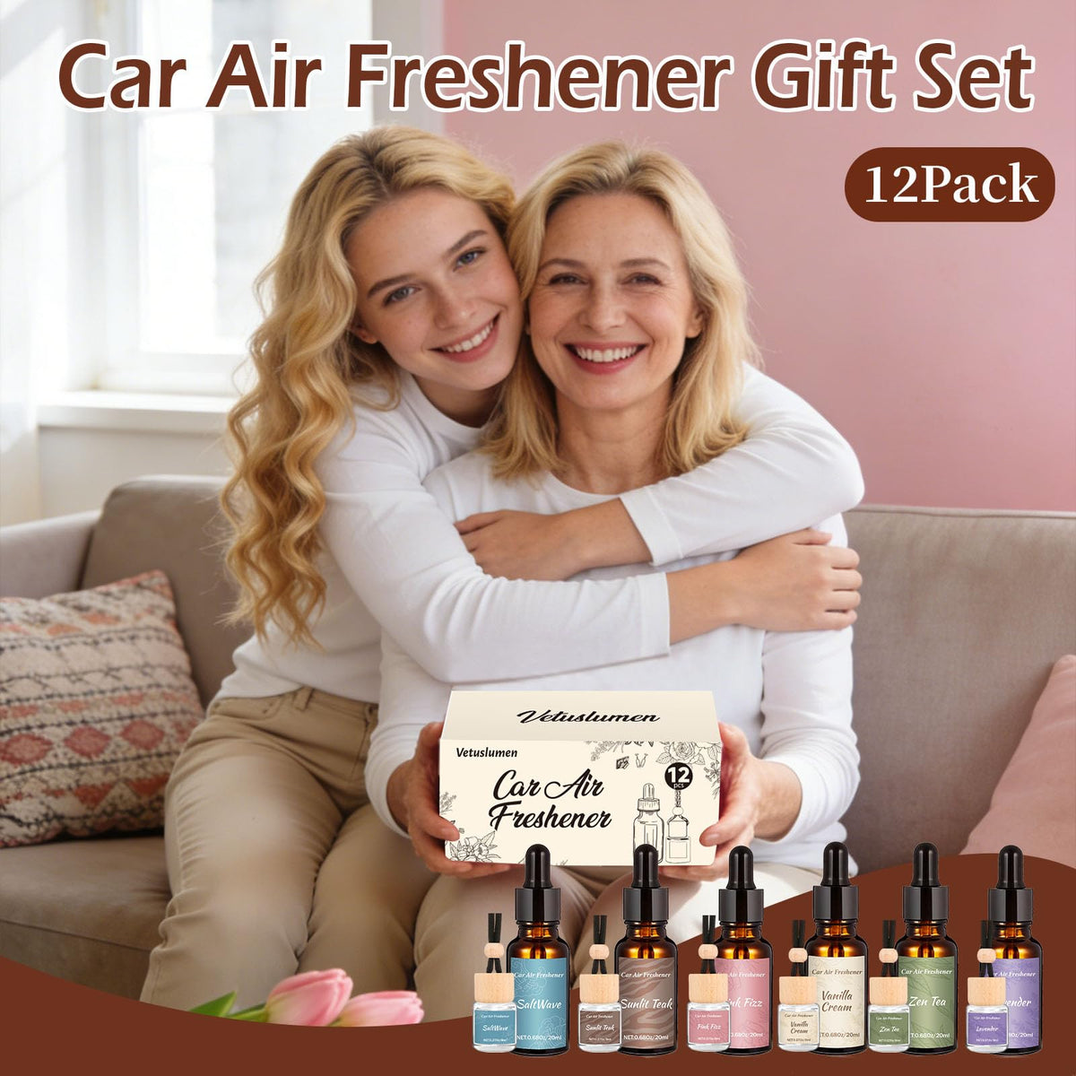 Vetuslumen gift box display presenting all six scents ideal for presents