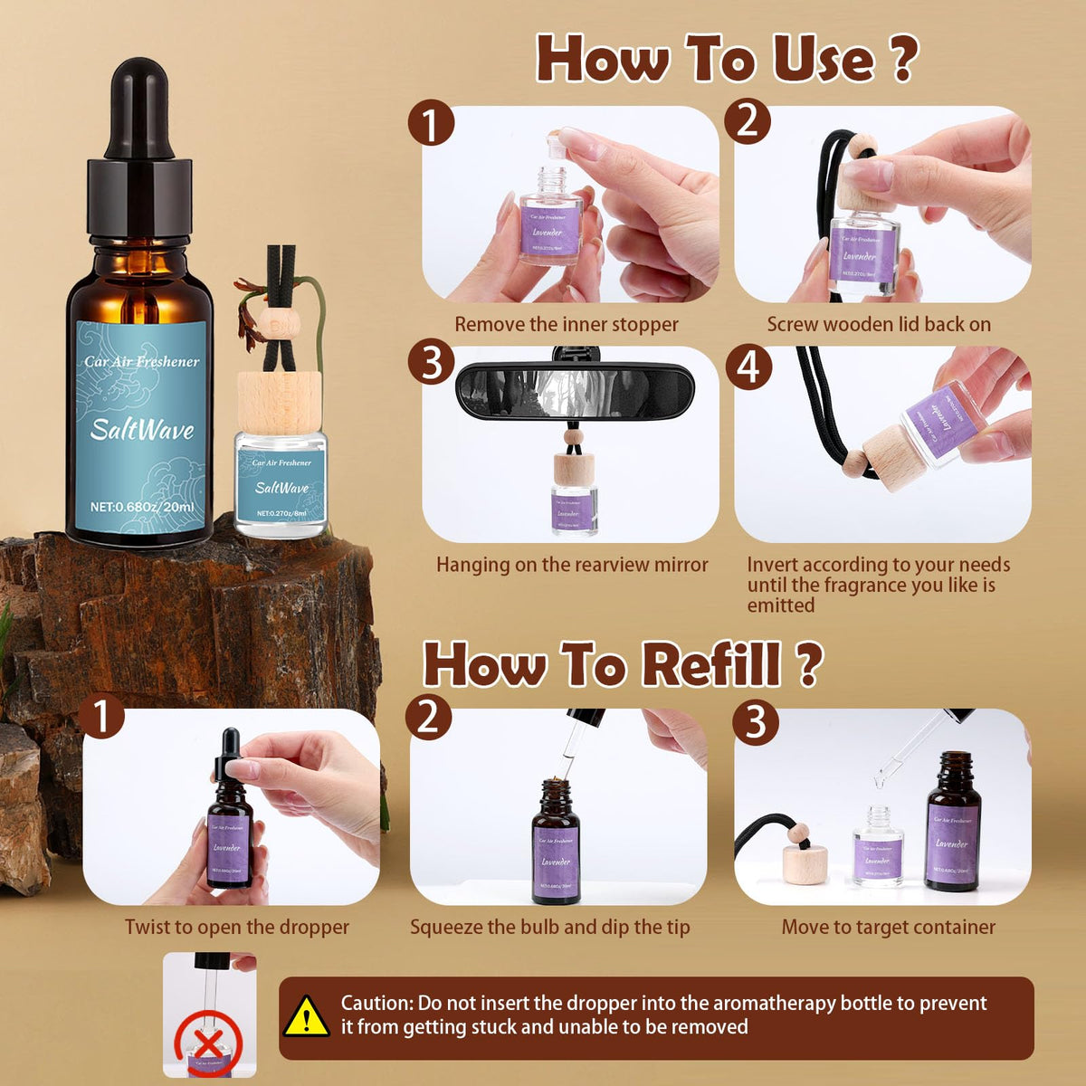 Vetuslumen scent collection layout showing four fragrance options benefit