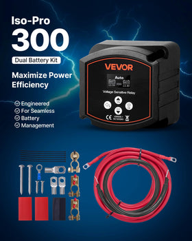 VEVOR long 20 ft 2AWG red cable for secure high-current connections