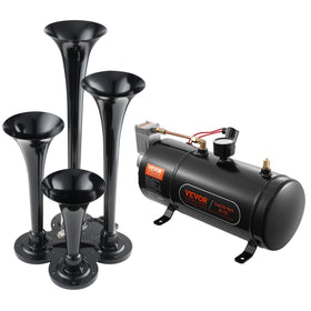 VEVOR front assembly of four trumpets showing powerful sound projection and rugged build