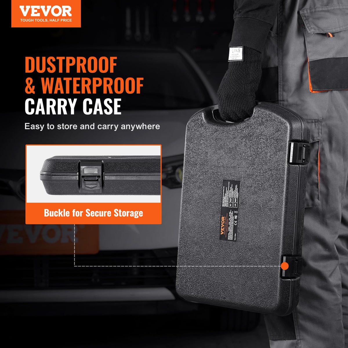 VEVOR rear panel with 9V battery for immediate field use