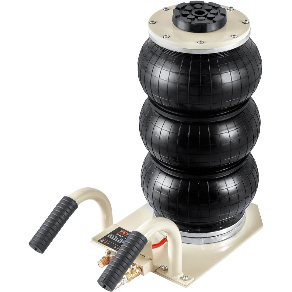 VEVOR air jack front view showing compact design and fast lift benefit
