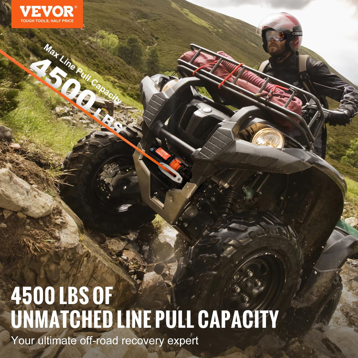 VEVOR aluminum fairlead closeup protecting rope and reducing abrasion during pulls
