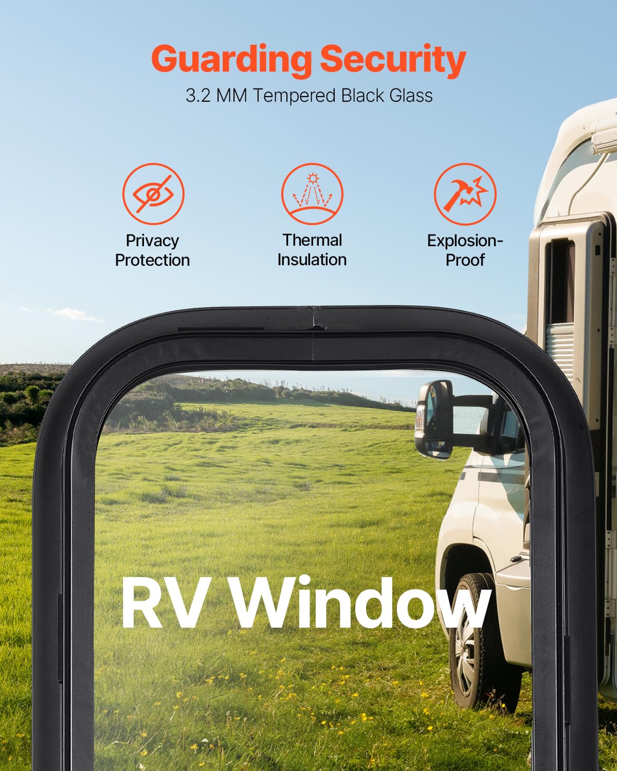 VEVOR aluminum alloy frame detail showing corrosion resistance and durability