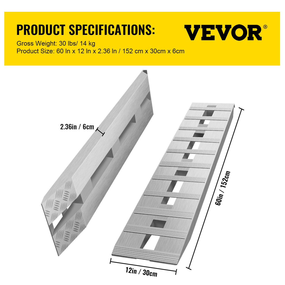 VEVOR ramps stacked for compact storage in garage or truck bed