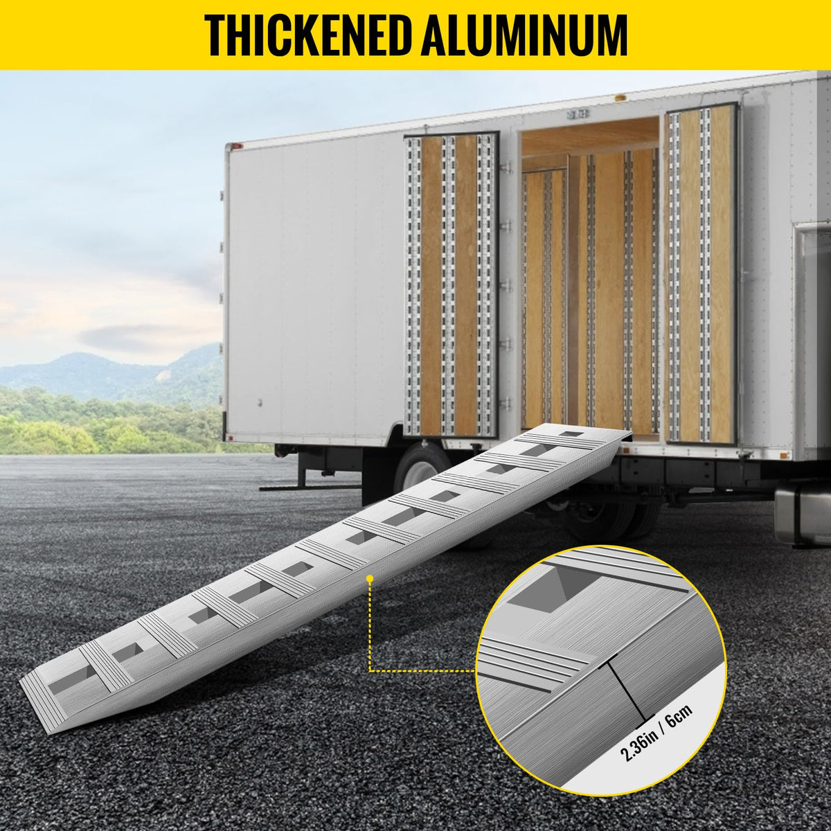 VEVOR side profile showing hollow stair-step design for lightweight strength