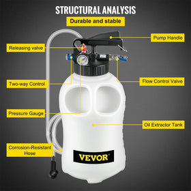 VEVOR ATF pump hose and nozzle in focus for tidy, leak-reduced fluid transfer