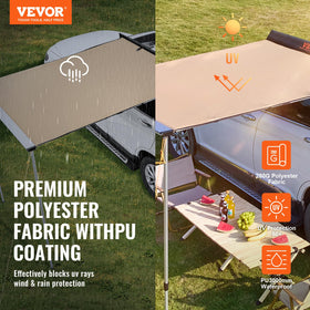 VEVOR fabric close-up showing ripstop texture and waterproof coating