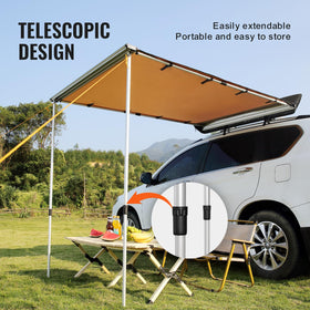VEVOR awning side profile on SUV demonstrating coverage and fit