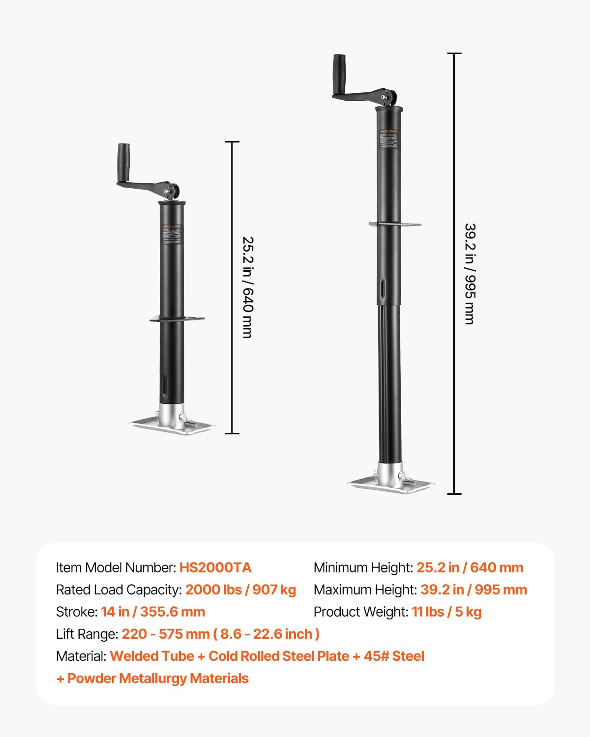 VEVOR sturdy base footplate detail for stable ground support and load distribution