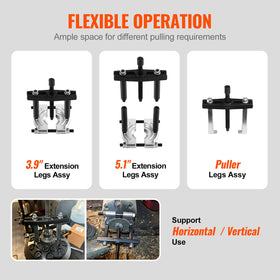 VEVOR small separator jaw close-up showing adjustable range for compact bearings