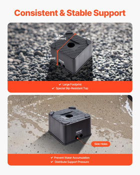 VEVOR hollow top opening showing universal fit for round or square jack legs