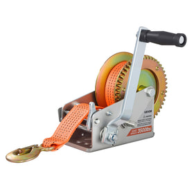 VEVOR winch on a dock lifting a boat showing reliable marine use benefit