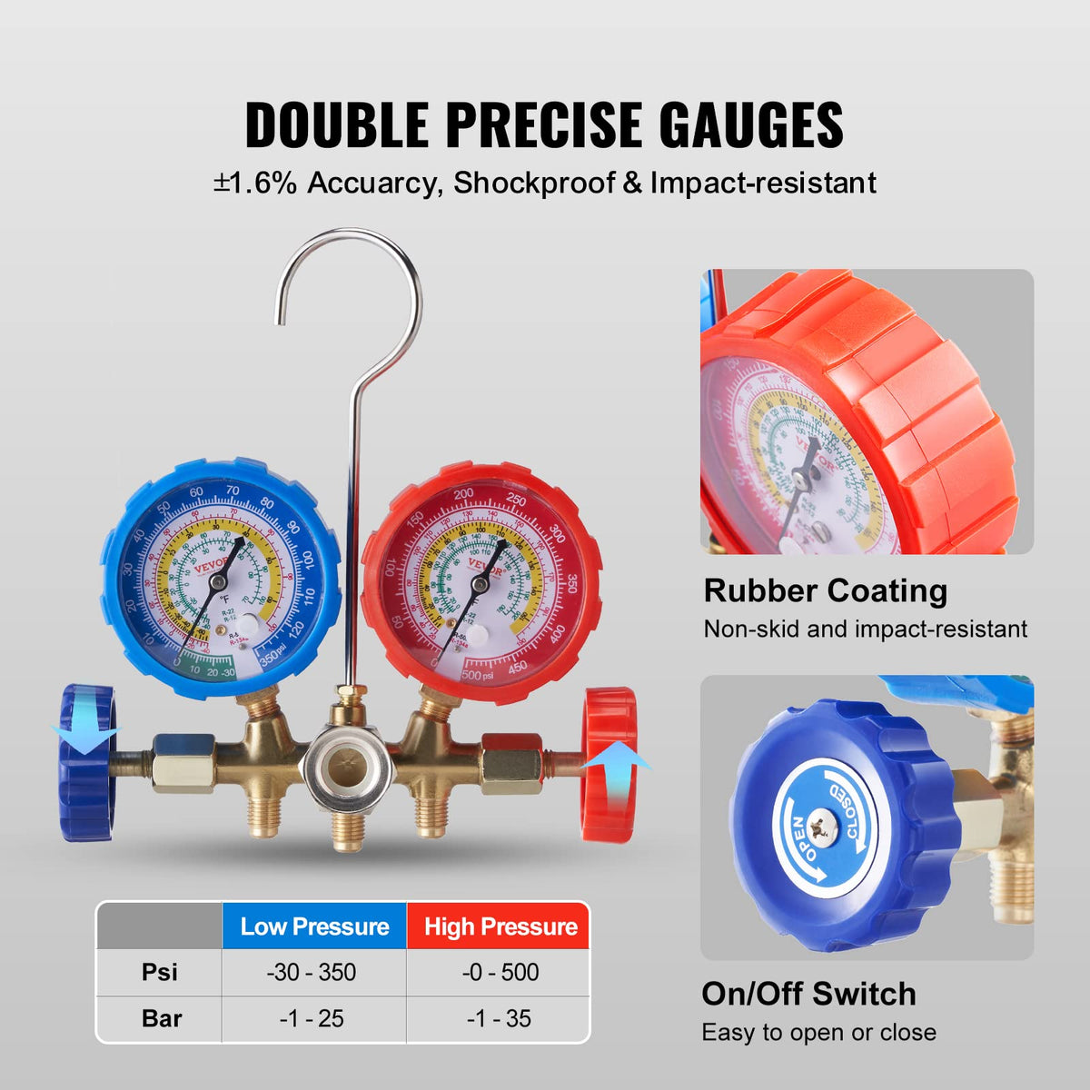 VEVOR can tap and adapter set up for quick refrigerant can connections