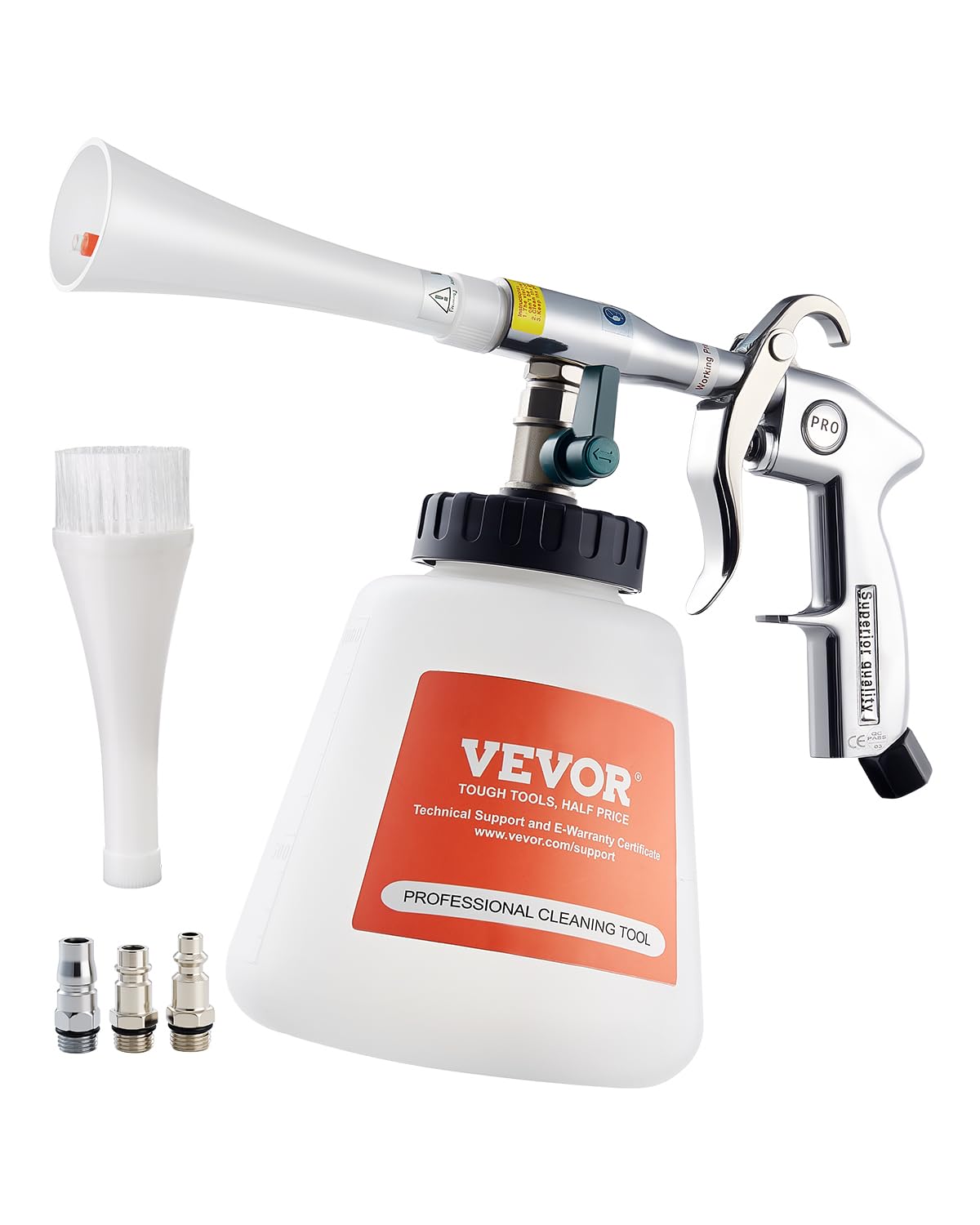 VEVOR front view of cleaning gun showing compact aluminum body for durability