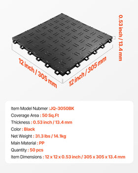 VEVOR tile supporting a parked car highlighting high 5500lb load capacity