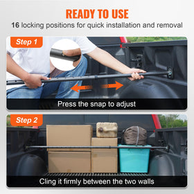 VEVOR cargo bar buckle adjuster detail highlighting quick adjust for fast installs