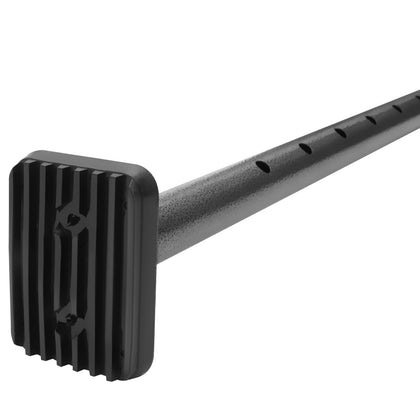 VEVOR cargo bar front view showing robust steel tube and ends for secure load stopping
