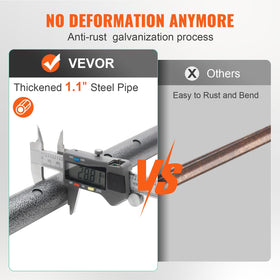 VEVOR cargo bar length scale comparison illustrating 40 to 73 inch adjustable range