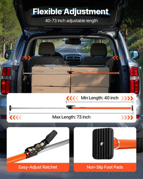 VEVOR cargo bar ratchet mechanism detail for easy tensioning benefit