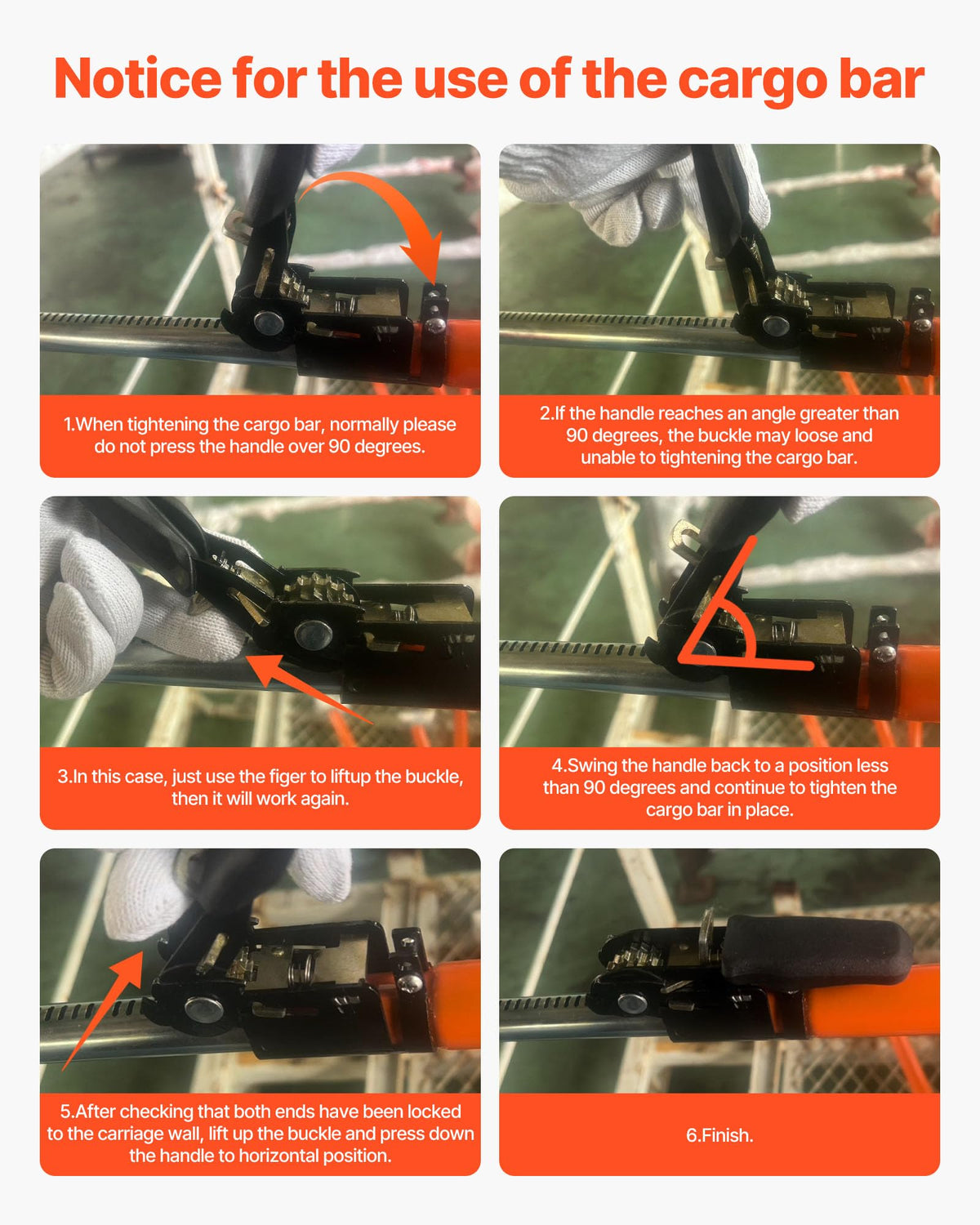 VEVOR cargo bar removed showing quick tool-free setup advantage