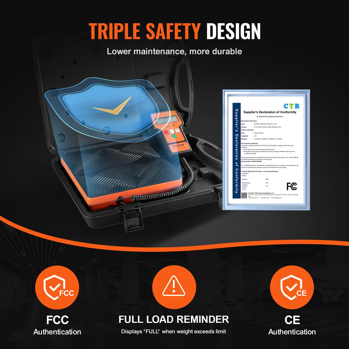 VEVOR open waterproof case protecting scale and remote on the go