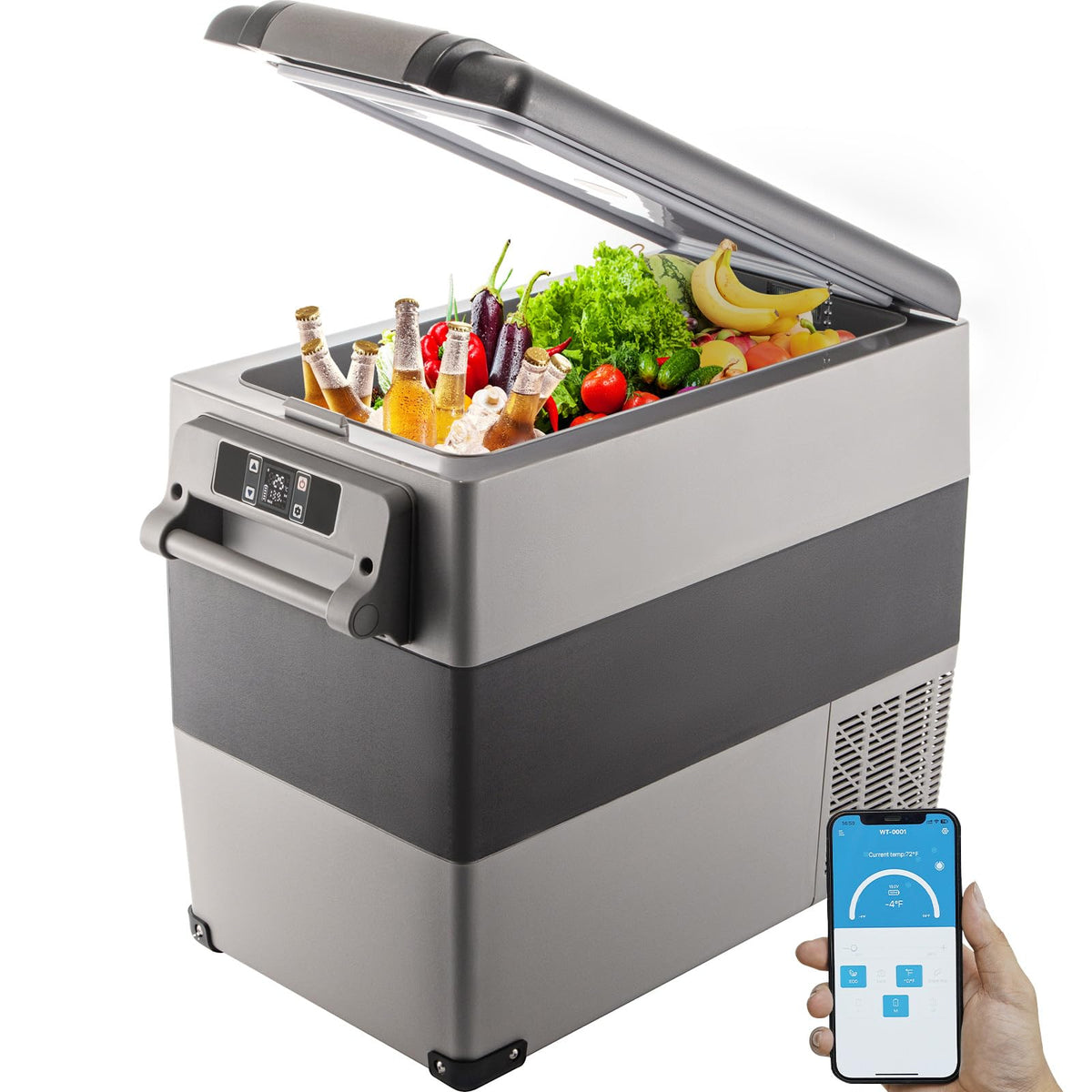 VEVOR CF55 front view showing compact design and black gray finish for portability