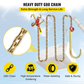 VEVOR chain attached to truck illustrating reliable towing and load control