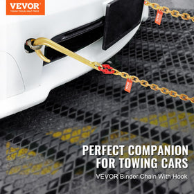VEVOR close-up of chain link shows galvanized strength and rust resistance