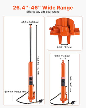 VEVOR clevis base detail showing secure crane mounting advantage