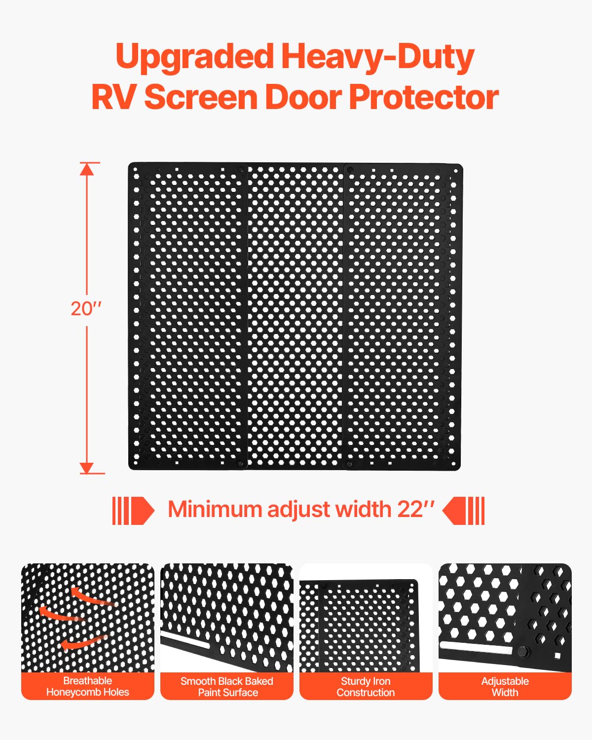 VEVOR close-up of honeycomb holes showing airflow and scratch resistance