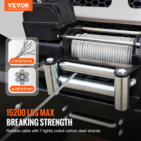 VEVOR close-up of galvanized steel strands showing durable corrosion resistance