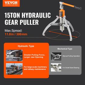 VEVOR close-up hydraulic ram showing leak-resistant cylinder for reliable force