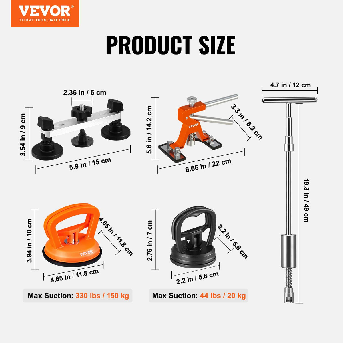 VEVOR complete kit layout with all 117 pieces for easy inventory and tool selection