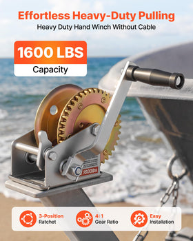 VEVOR close-up of crank handle for comfortable manual operation and control