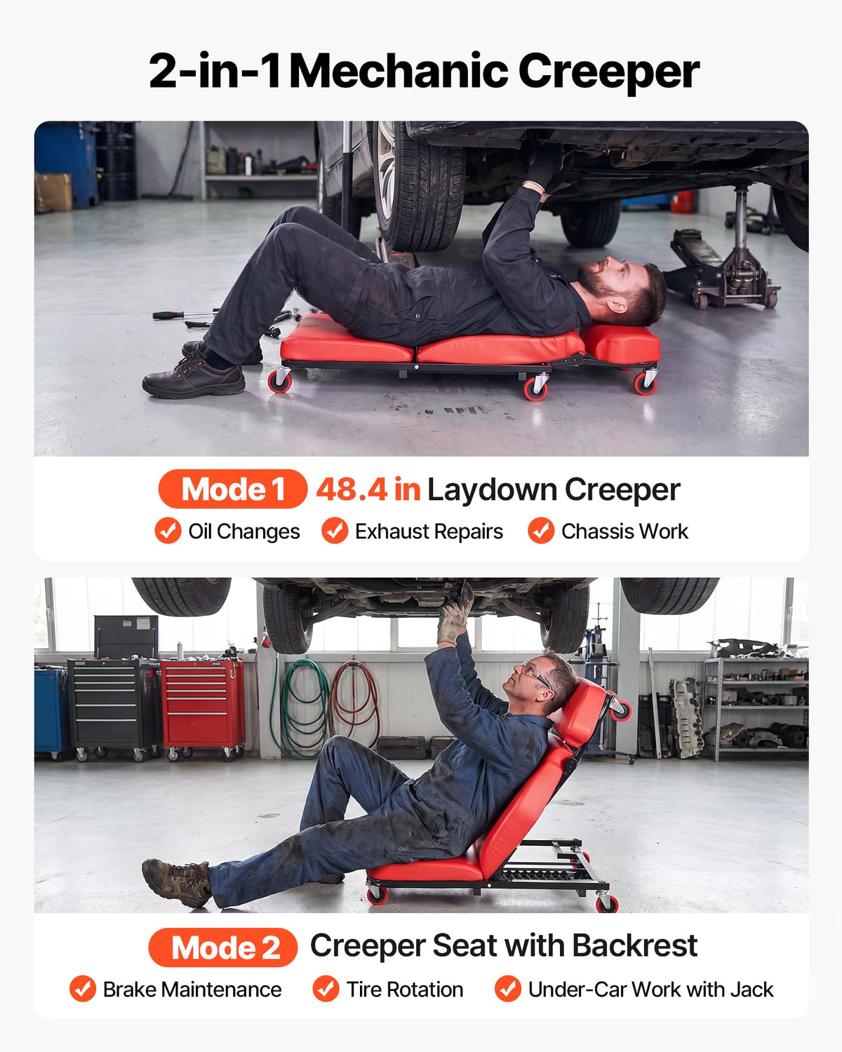 VEVOR adjustable backrest demonstrating six positions for customized comfort