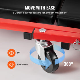VEVOR caster wheel close-up illustrating smooth, quiet rolling
