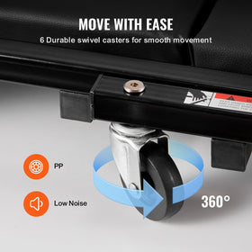 VEVOR underside with six swivel casters illustrating smooth mobility and floor protection benefit