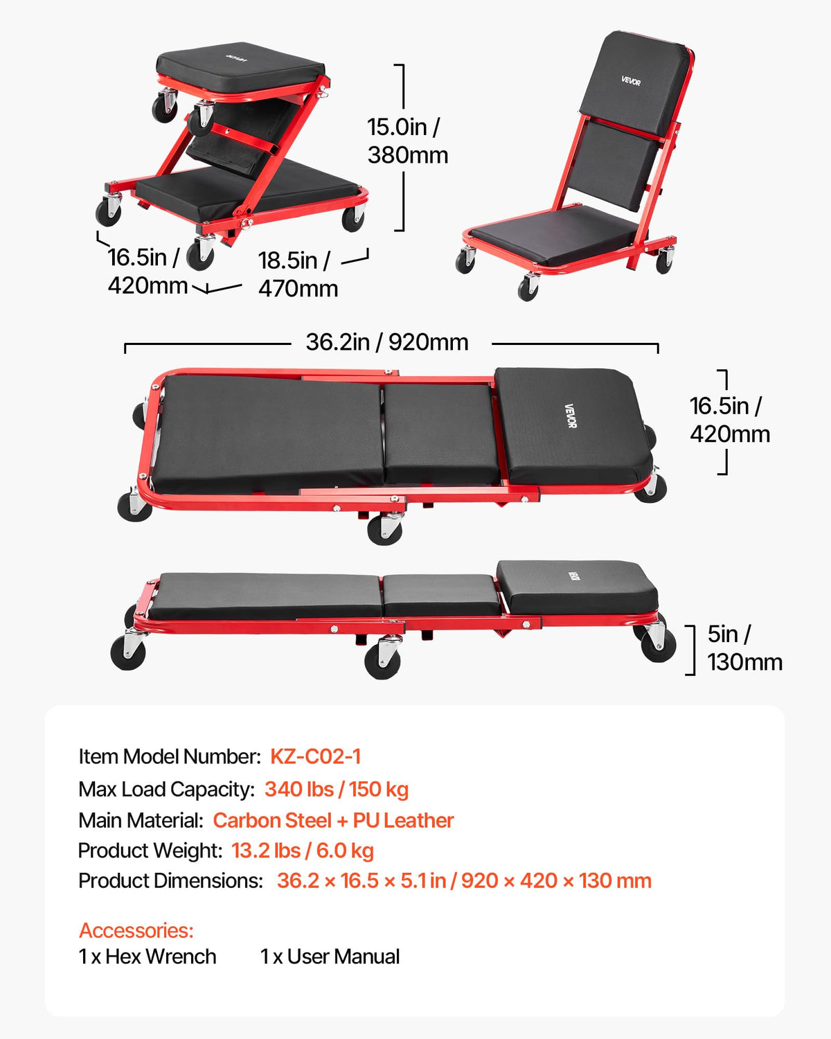 VEVOR height scale comparing 5 inch clearance for fitting under vehicles benefit