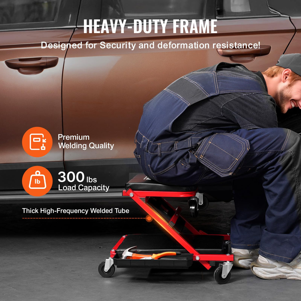 VEVOR sitting mode displayed for low-height work and posture support