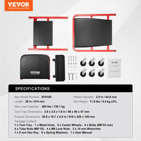 VEVOR beside toolbox showing 36-inch size and scale benefit