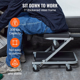 VEVOR stool mode showing stable seating for low-height work benefit