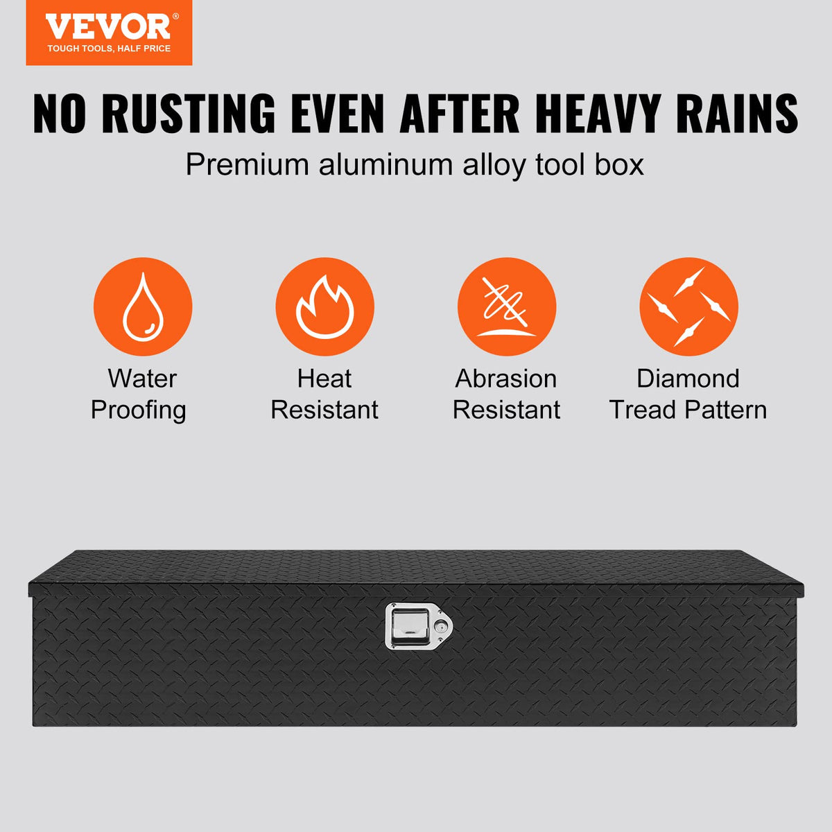 VEVOR diamond plate close-up highlighting durable corrosion resistance