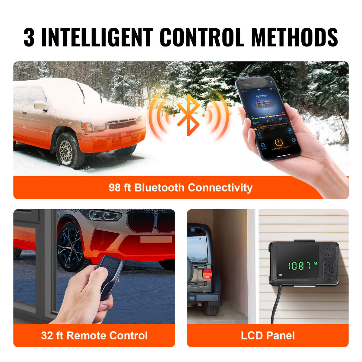 VEVOR LCD and remote control showing clear readout and convenience