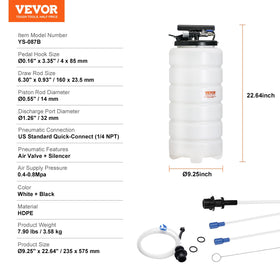 VEVOR dipstick detail displaying measurement aid for safe tank filling