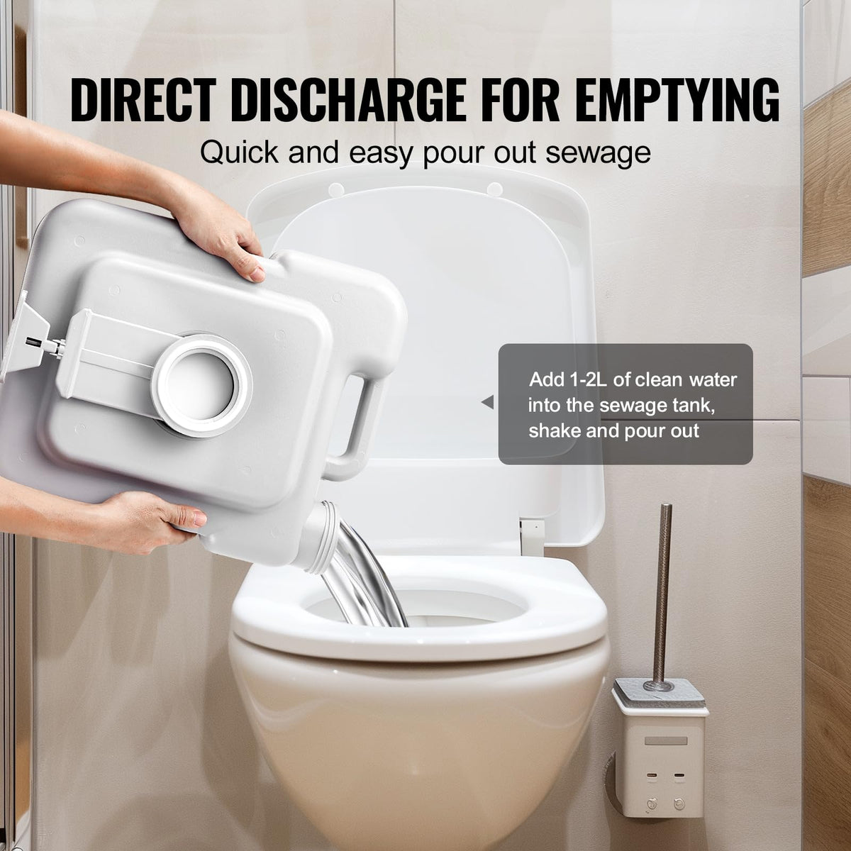 VEVOR straight discharge outlet design ready for fast, mess-free emptying
